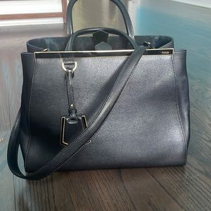 Fendi Black 2Jours Top Handle Bag